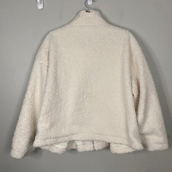 AEMI + Co Doro Denim Jacket Sherpa washed denim Size M Boutiques Boho Relaxed Fi - Picture 3 of 13